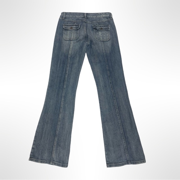 Vintage SouthPole Y2K low rise, denim jeans with bejeweled embellishments size 7 - Picture 2 of 4